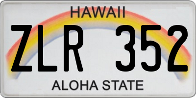 HI license plate ZLR352