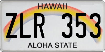 HI license plate ZLR353