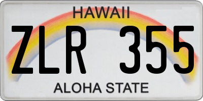 HI license plate ZLR355