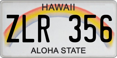 HI license plate ZLR356