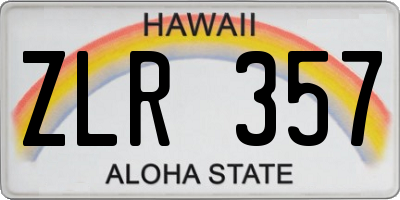 HI license plate ZLR357