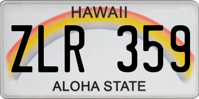 HI license plate ZLR359