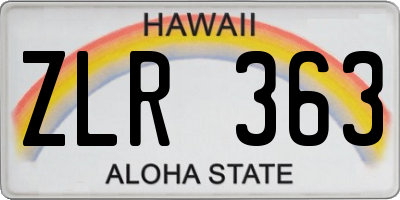 HI license plate ZLR363
