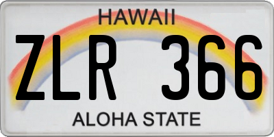 HI license plate ZLR366