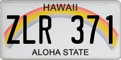 HI license plate ZLR371