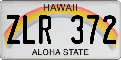 HI license plate ZLR372