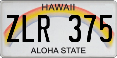 HI license plate ZLR375