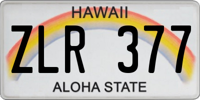 HI license plate ZLR377