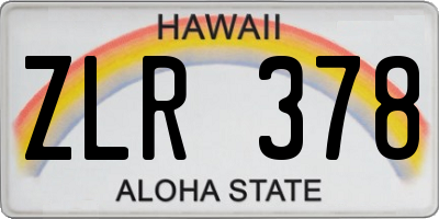 HI license plate ZLR378
