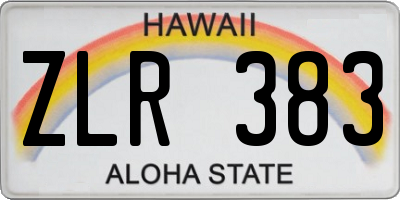 HI license plate ZLR383