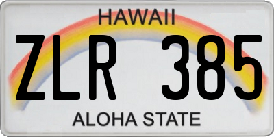HI license plate ZLR385