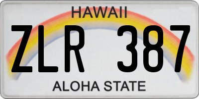 HI license plate ZLR387