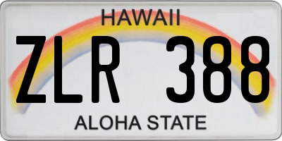 HI license plate ZLR388