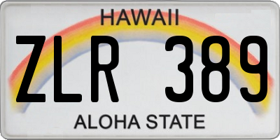 HI license plate ZLR389