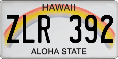 HI license plate ZLR392