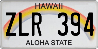 HI license plate ZLR394