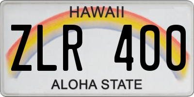 HI license plate ZLR400