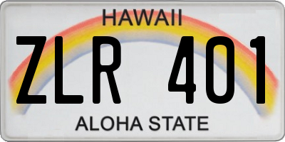 HI license plate ZLR401
