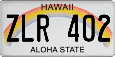 HI license plate ZLR402