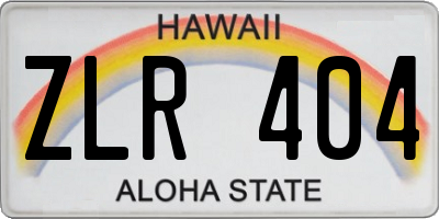 HI license plate ZLR404