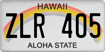 HI license plate ZLR405