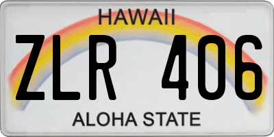 HI license plate ZLR406