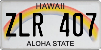 HI license plate ZLR407