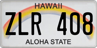 HI license plate ZLR408