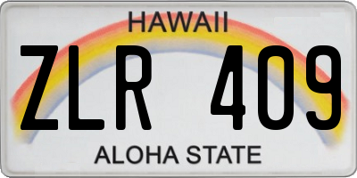 HI license plate ZLR409