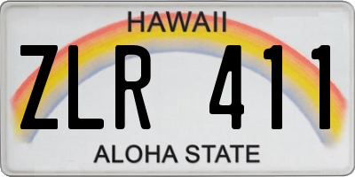 HI license plate ZLR411