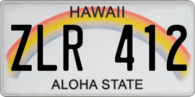 HI license plate ZLR412