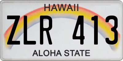 HI license plate ZLR413