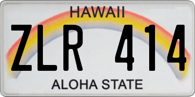 HI license plate ZLR414