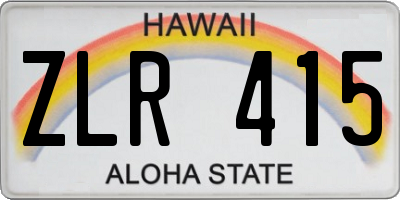 HI license plate ZLR415