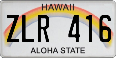 HI license plate ZLR416