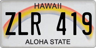 HI license plate ZLR419