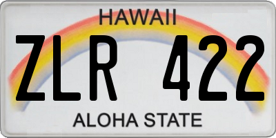 HI license plate ZLR422