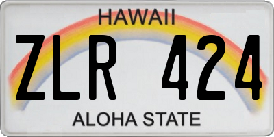 HI license plate ZLR424