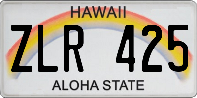 HI license plate ZLR425