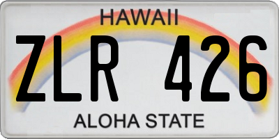 HI license plate ZLR426
