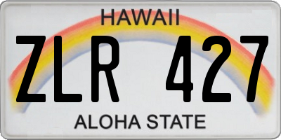 HI license plate ZLR427