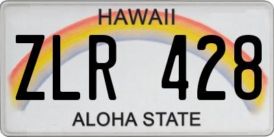 HI license plate ZLR428