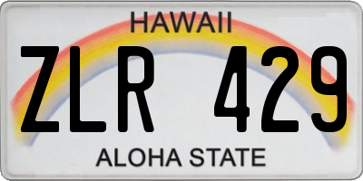 HI license plate ZLR429