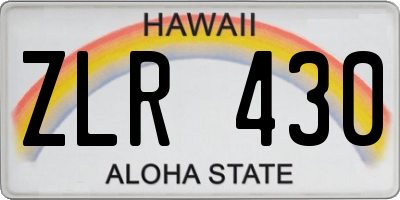 HI license plate ZLR430