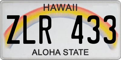 HI license plate ZLR433