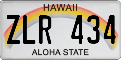 HI license plate ZLR434
