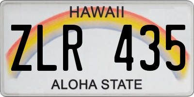 HI license plate ZLR435