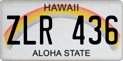 HI license plate ZLR436