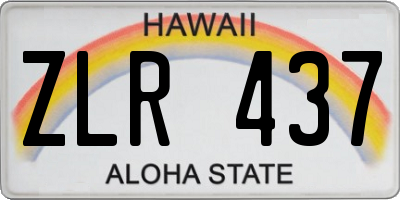 HI license plate ZLR437