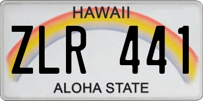 HI license plate ZLR441